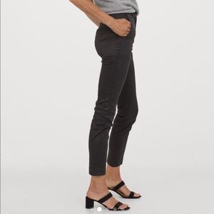 H&M Patterned Dark Gray Ankle Length Slacks